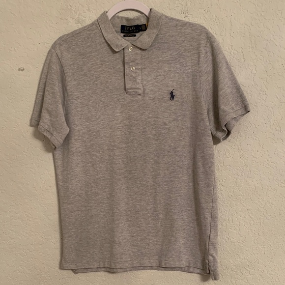 Polo by Ralph Lauren Men’s Custom Slim Fit Light Gray Polo Shirt Size L - Picture 1 of 6